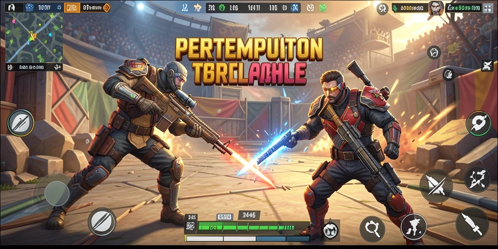Tampilan gameplay menarik di arena Battle Royale 3446.