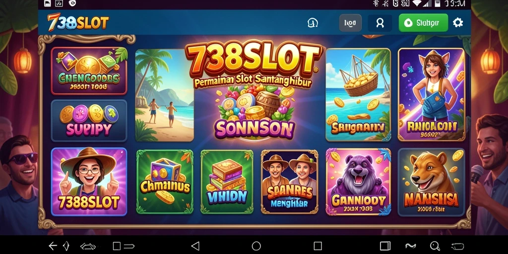 Screenshot gameplay 738SLOT dengan tema slot yang menarik.