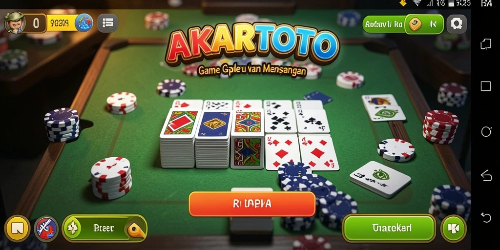 Tampilan gameplay Gaple yang seru dan menarik di AKARTOTO.