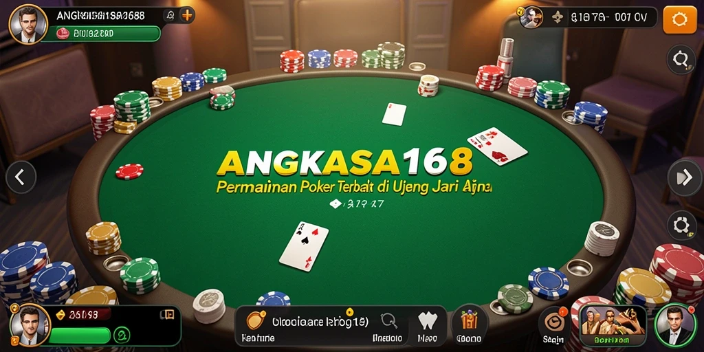 Tampilan gameplay Poker yang menegangkan di ANGKASA168.