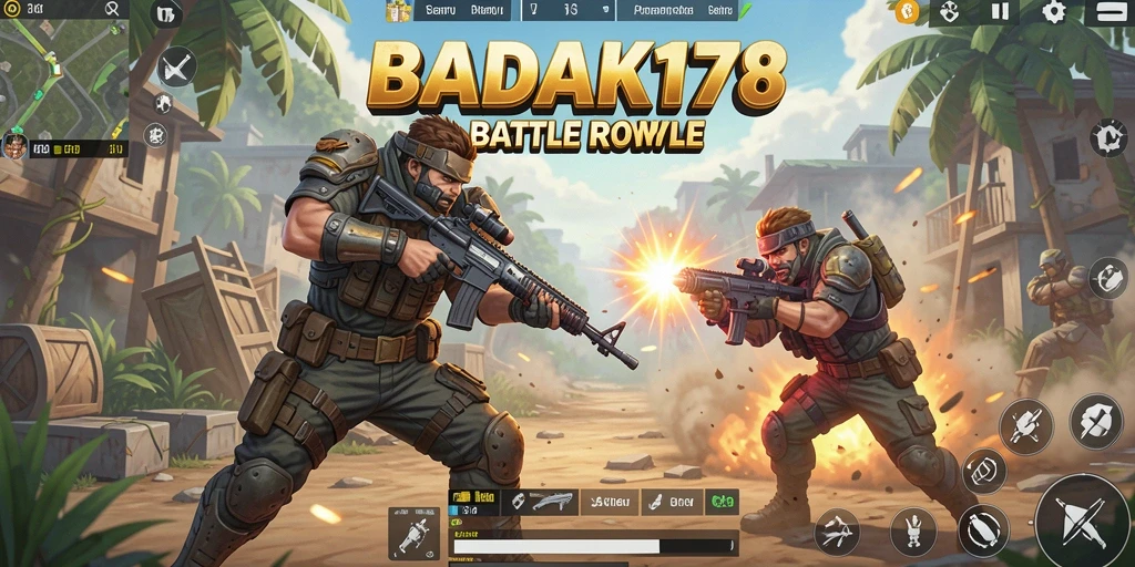 Tampilan seru dari pertarungan Battle Royale di BADAK178.