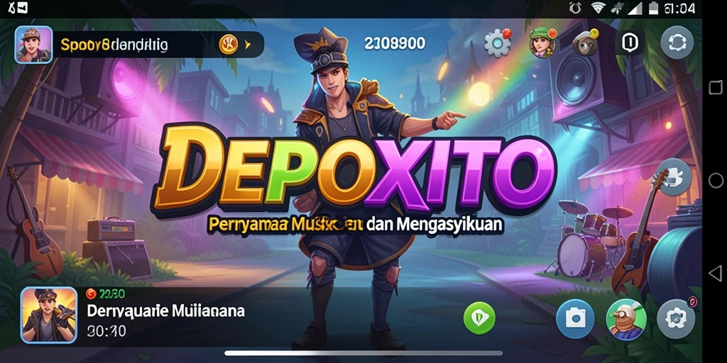 Screenshot gameplay DEPOXITO menampilkan pengalaman bermain musik yang menyenangkan.