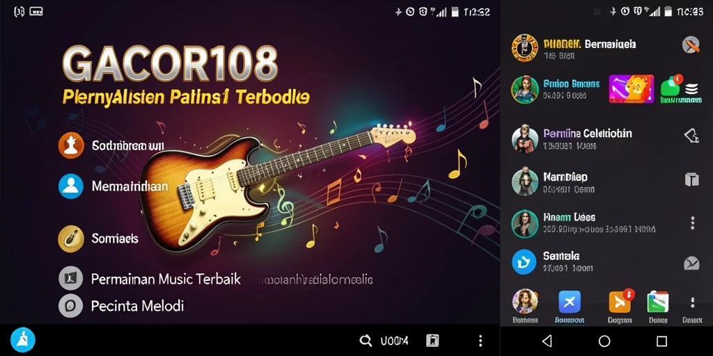 Tampilan utama GACOR108 menampilkan gameplay seru dengan berbagai alat musik.