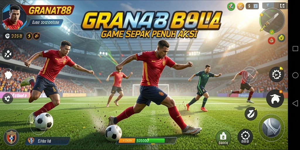 Tampilan menarik dari gameplay GRANAT88 yang menampilkan aksi sepak bola.