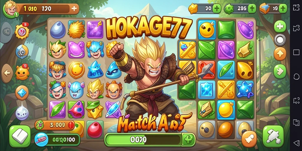 Tampilan gameplay HOKAGE77 yang seru dalam genre Match-3.
