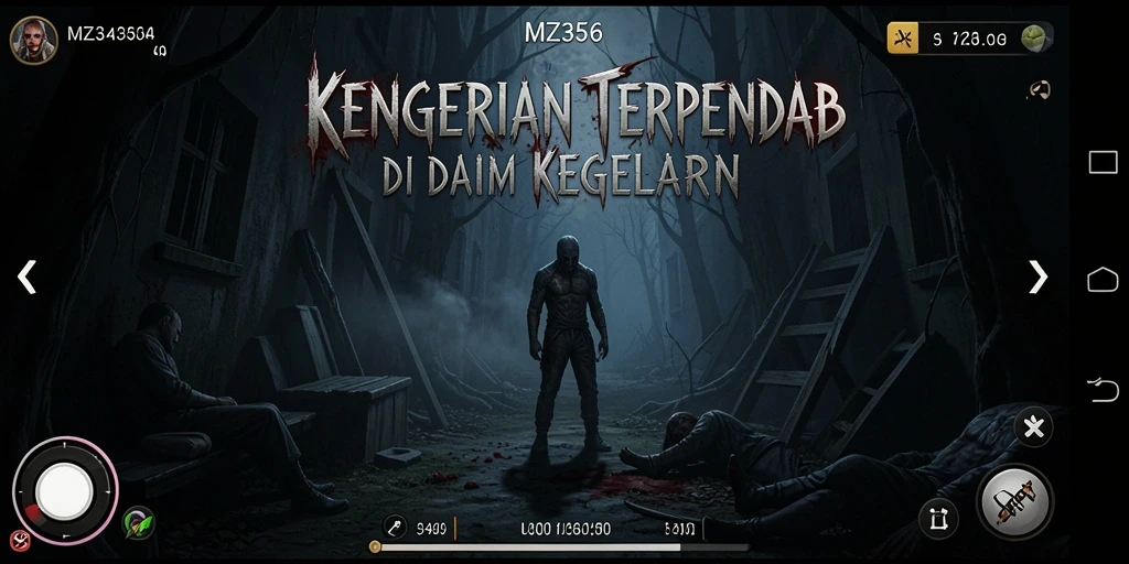 Gameplay MZ356 yang penuh ketegangan dan kegelapan.