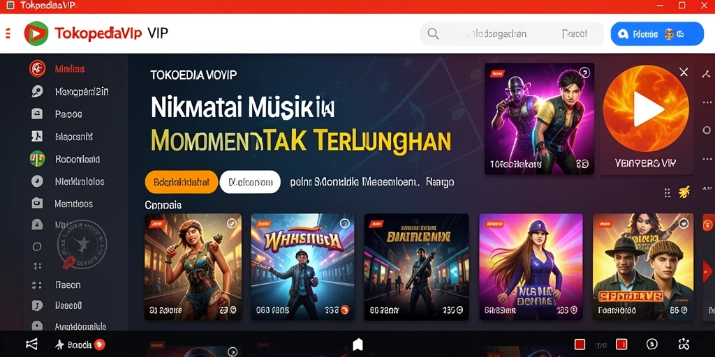 Tampilan screenshot game TOKOPEDIAVIP yang menampilkan antarmuka musik yang menarik.